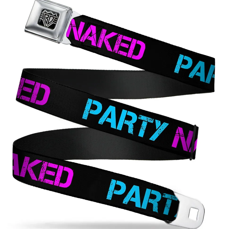 Seatbelt Belt - PARTY NAKED Black/Turquoise/Fuchsia