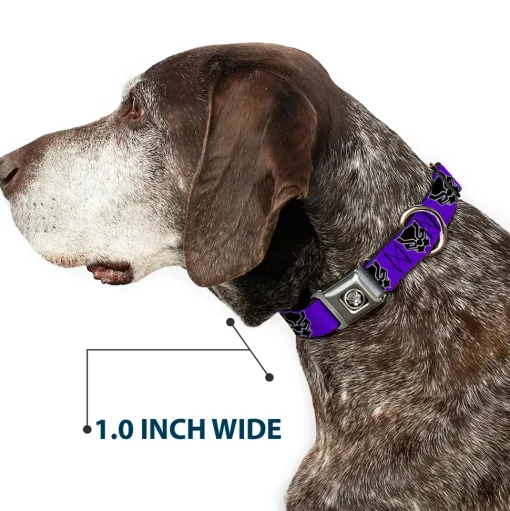 Seatbelt Buckle Collar - Black Panther Avengers Icon Purple/White/Black