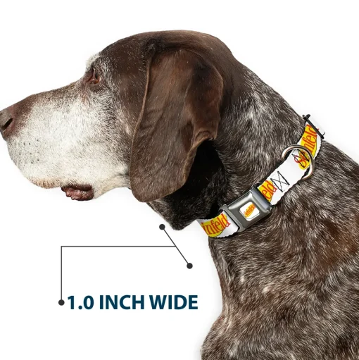 SEINFELD Spotlight Logo Full Color White/Yellow/Red Seatbelt Buckle Collar - SEINFELD Spotlight Logo White/Yellow/Red