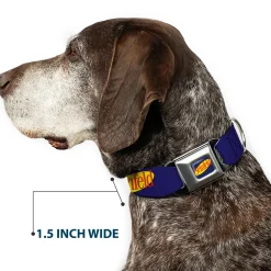 SEINFELD Spotlight Logo Full Color Navy/Yellow/Red Seatbelt Buckle Collar - SEINFELD Spotlight Logo Navy/Yellow/Red