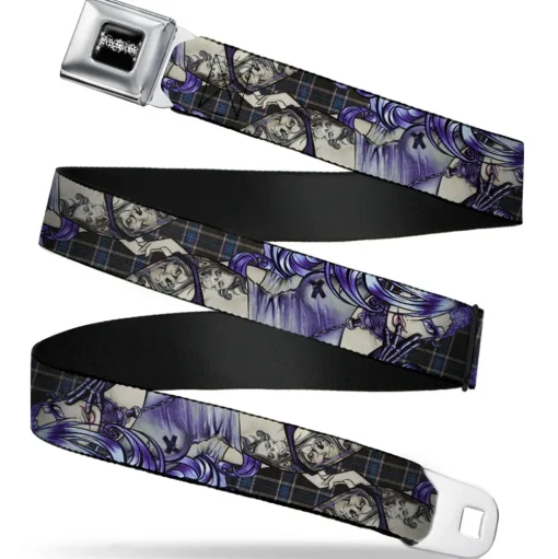 SEXY INK GIRLS Full Color Black White Seatbelt Belt - Sweet Lovely Death Webbing