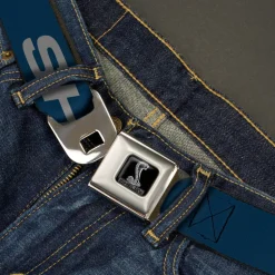 SHELBY Tiffany Box Full Color Black Silver-Fade Seatbelt Belt - SHELBY Bold Blue/Gray Webbing
