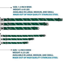 Slytherin Crest Full Color Seatbelt Buckle Collar - Slytherin Crest/Stripe5 Green/Gray