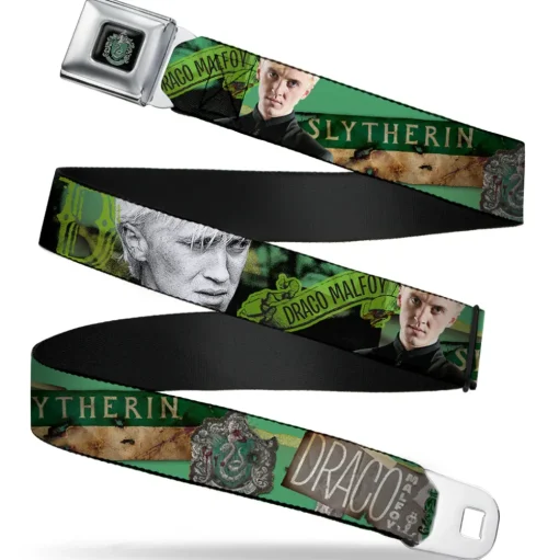 Slytherin Crest Full Color Seatbelt Belt - Draco Malfo Poses DRACO MALFO SLYTHERIN Webbing