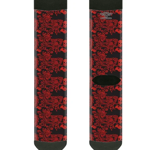 Sock Pair - Polyester - Bandana/Skulls Black/Red - CREW