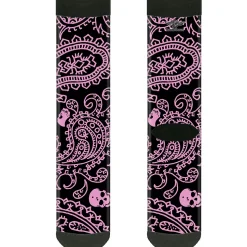 Sock Pair - Polyester - Bandana/Skulls Black/Pink - CREW