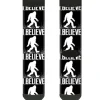 Sock Pair - Polyester - Bigfoot Silhouette I BELIEVE Black Gray White - CREW
