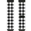 Sock Pair - Polyester - Buffalo Plaid Black White - CREW