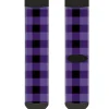 Sock Pair - Polyester - Buffalo Plaid Black Purple - CREW