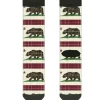 Sock Pair - Polyester - California Flag Bear Weathered White - CREW