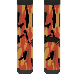 Sock Pair - Polyester - Camo Oranges Black - CREW