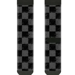 Sock Pair - Polyester - Checker Weathered2 Black Gray - CREW