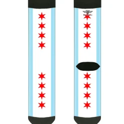 Sock Pair - Polyester - Chicago Flag - CREW