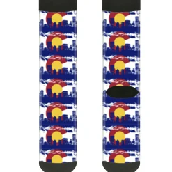 Sock Pair - Polyester - Colorado Skyline Mountains - CREW