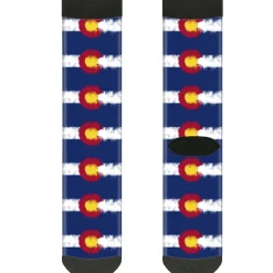 Sock Pair - Polyester - Colorado Flags2 Repeat Weathered - CREW