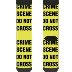 Sock Pair - Polyester - CRIME SCENE DO NOT CROSS Yellow Black - CREW