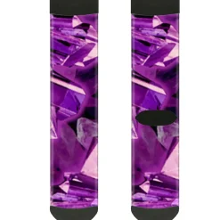 Sock Pair - Polyester - Crystals Purples - CREW