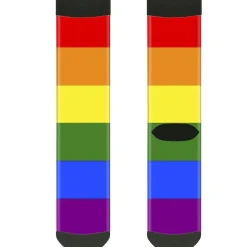 Sock Pair - Polyester - Flag Pride Rainbow - CREW