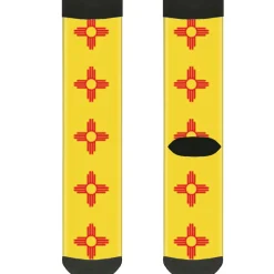 Sock Pair - Polyester - New Mexico Flag Black - CREW