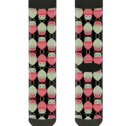 Sock Pair - Polyester - Owls Flip Black Mauve Sage - CREW