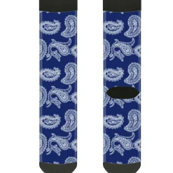 Sock Pair - Polyester - Paisley Blue White - CREW