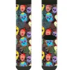 Sock Pair - Polyester - Painted Sugar Skulls & Flowers Collage - CREW