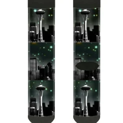 Sock Pair - Polyester - Seattle Vivid Skyline Space Dust - CREW