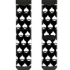 Sock Pair - Polyester - Spade Black White - CREW