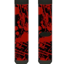 Sock Pair - Polyester - Splatter Black Red - CREW