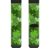 Sock Pair - Polyester - St. Pat's Stacked Shamrocks Greens - CREW