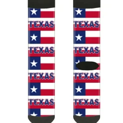 Sock Pair - Polyester - Texas Flag TEXAS - CREW