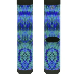 Sock Pair - Polyester - Tie Dye Green/Blue/Purple - CREW
