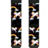 Sock Pair - Polyester - Unicorns/Rainbows/Stars Black - CREW