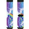 Sock Pair - Polyester - Unicorns/Rainbows/Stars Blue/Rainbow/White - CREW