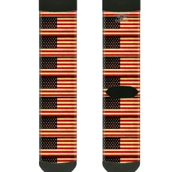 Sock Pair - Polyester - Vintage US Flag Repeat - CREW