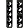 Sock Pair - Polyester - Yin Yang Symbol Black White - CREW
