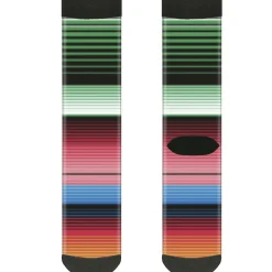 Sock Pair - Polyester - Zarape5 Vertical Multi Color Stripe - CREW