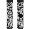 Sock Pair - Polyester - Zombie Skulls Sketch - CREW