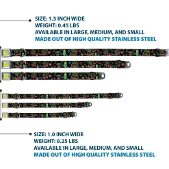 SpongeBob Face CLOSE-UP Full Color Seatbelt Buckle Collar - Electric SpongeBob Poses/Elements Black/Multi Color