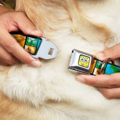 SpongeBob Face CLOSE-UP Seatbelt Buckle Collar - Krusty Krab's Cam Scene Blocks