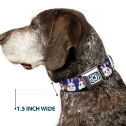 Star Wars Galactic Empire Icon Full Color Purple/White Seatbelt Buckle Collar - Star Wars Holiday Stormtrooper Easter Bunny Ears Purple