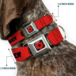 Star Wars Galactic Empire Insignia Full Color Black/Red Seatbelt Buckle Collar - Star Wars DARTH VADER Text and Galactic Empire Logo Red/Black