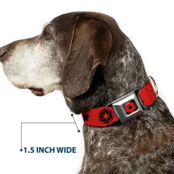 Star Wars Galactic Empire Insignia Full Color Black/Red Seatbelt Buckle Collar - Star Wars DARTH VADER Text and Galactic Empire Logo Red/Black