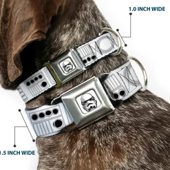 Star Wars Stormtrooper Face Full Color White/Black/Grays Seatbelt Buckle Collar - Star Wars Stormtroopers Utility Belt2 Bounding White/Grays/Black