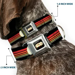 STAR WARS Stripe Logo Full Color Black/Multi Color Seatbelt Buckle Collar - Star Wars Millennium Falcon Stripe Black/Multi Color