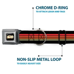 STAR WARS Stripe Logo Full Color Black/Multi Color Seatbelt Buckle Collar - Star Wars Millennium Falcon Stripe Black/Multi Color