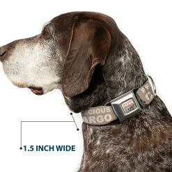 Star Wars The Child Sitting Pose PRECIOUS CARGO CLOSE-UP Full Color Tan/White Seatbelt Buckle Collar - Star Wars The Child Sitting Pose PRECIOUS CARGO Tan/White