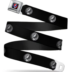 Steal Your Face Seatbelt Belt - Steal Your Face Repeat Black/Gray Webbing