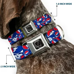 Steal Your Face Seatbelt Buckle Collar - Steal Your Face Stacked Red/White/Blue