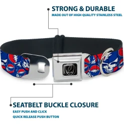 Steal Your Face Seatbelt Buckle Collar - Steal Your Face Stacked Red/White/Blue
